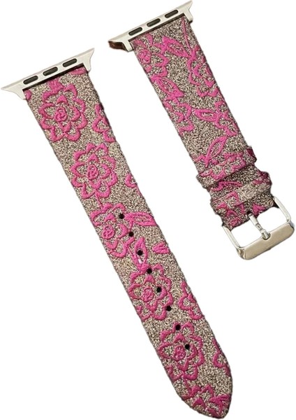 Apple Watch 38MM Creeper Desenli Kordon - Pembe