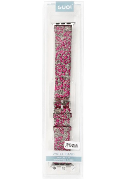 Apple Watch 38MM Creeper Desenli Kordon - Pembe fırsatları