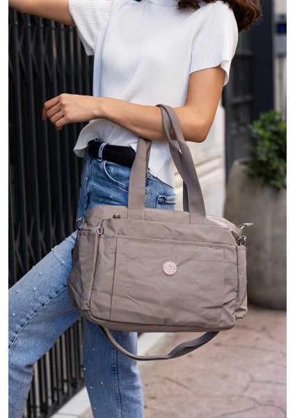 Su Geçirmez Kumaş 5 Bölmeli Hafif Çapraz Askılı ve Omuz Kadın Çantası