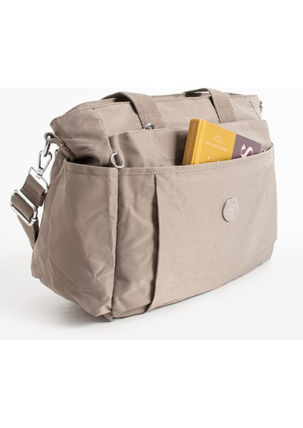 Su Geçirmez Kumaş 5 Bölmeli Hafif Çapraz Askılı ve Omuz Kadın Çantası