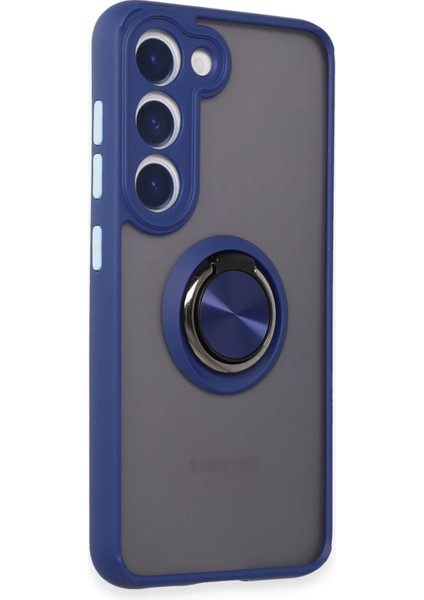 Samsung Galaxy S23 Kılıf Montreal Yüzüklü Silikon Kapak - Lacivert fiyatları