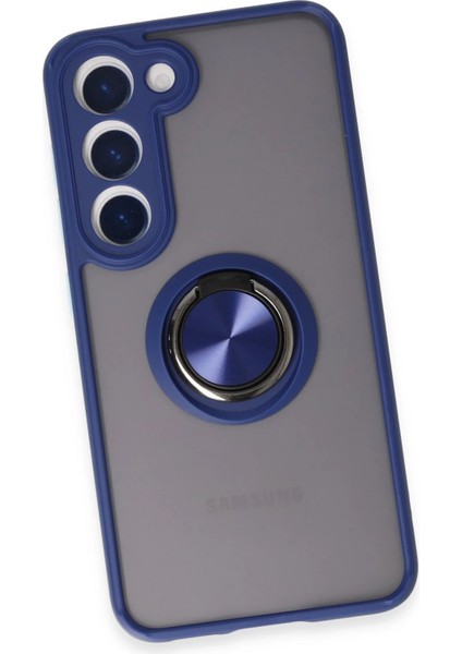 Samsung Galaxy S23 Kılıf Montreal Yüzüklü Silikon Kapak - Lacivert fırsatları