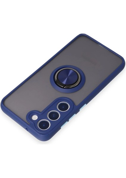Samsung Galaxy S23 Kılıf Montreal Yüzüklü Silikon Kapak - Lacivert indirimleri
