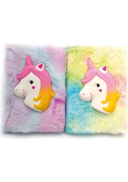 Kabartmalı Unicorn Tasarımlı Peluş Hatıra Defteri fiyatları
