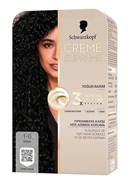 Supreme Saç Boyası 1-0 Siyah (3 Adet)