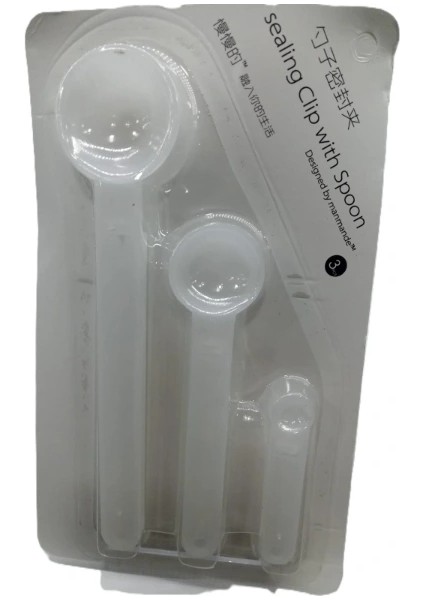 Ölçme Kaşıklı Poşet Klipsi 3'lü Paket modelleri