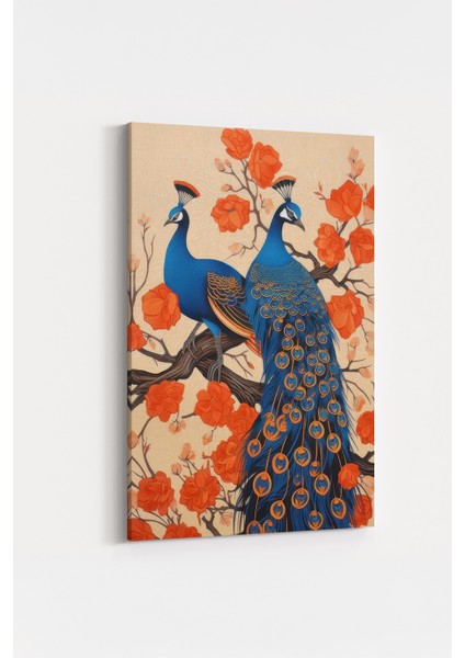Özel Tasarım Tavus Kuşları ve Çiçekler 100% Pamuk Kanvas Tablo fiyatları