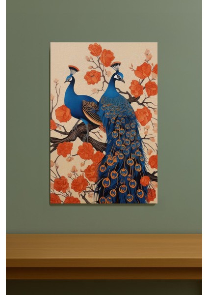 Özel Tasarım Tavus Kuşları ve Çiçekler 100% Pamuk Kanvas Tablo modelleri