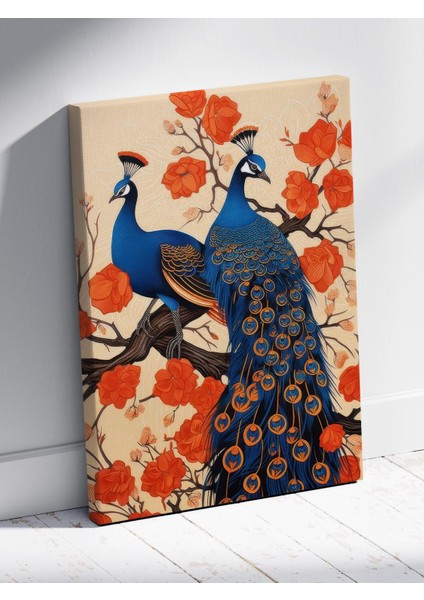 Özel Tasarım Tavus Kuşları ve Çiçekler 100% Pamuk Kanvas Tablo fırsatları