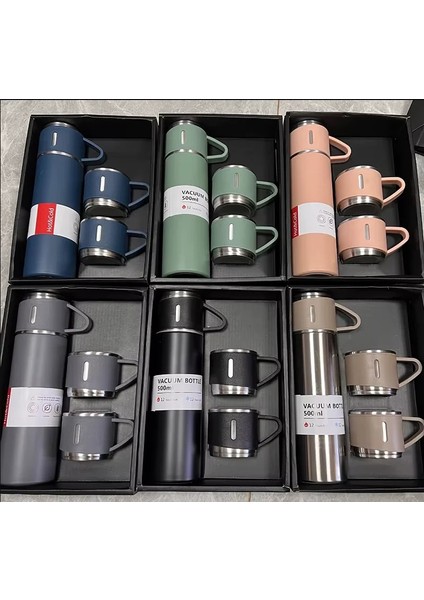 Üçlü Bardak Paslanmaz Çelik Termos Seti fırsatları