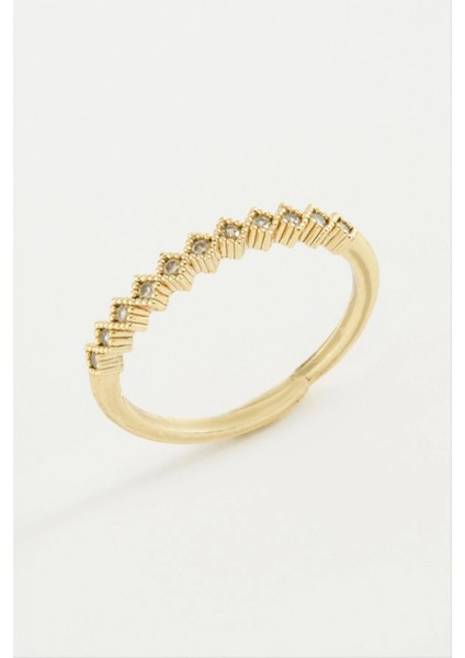 Ieg Baklava Şekli Taşlı Metal Yüzük