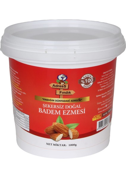 1 kg Şekersiz Badem Ezmesi + 1 kg Şekersiz Yer Fıstığı Ezmesi Seti indirimleri