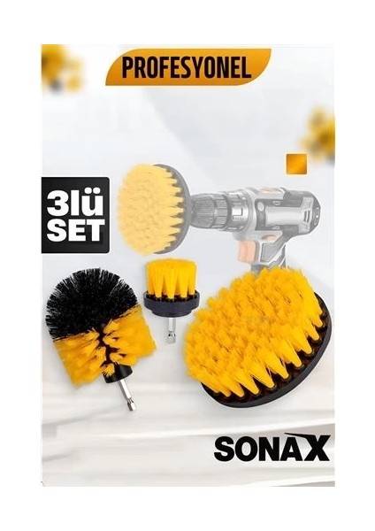 Matkap Fırçası - Matkap Ucuna Takılan Fırça Seti Sonax - Profesyonel Temizlik Fırçaları