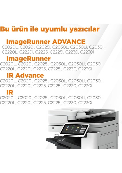 Canon Imagerunner Advance C2225 Muadil Toner Seti / İRC2025 / Siyah - Mavi - Sarı - Kırmızı fırsatları