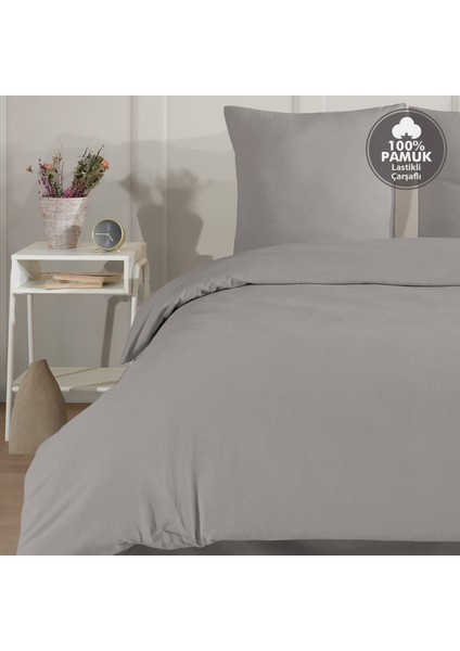 Plain %100 Pamuk Flanel Çift Kişilik Lastikli Çarşaflı Nevresim Takımı fiyatları