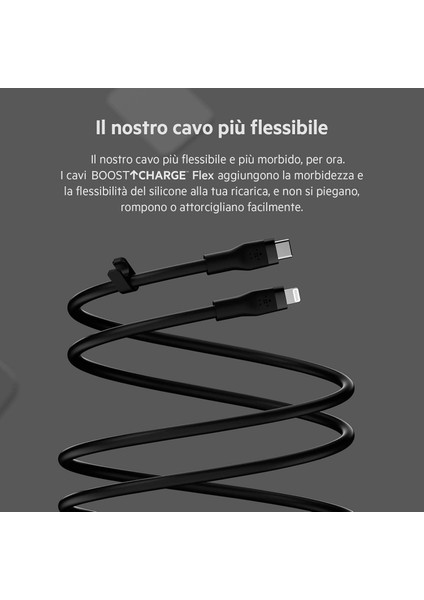Boostcharge Flex Silikon USB Tip C - Yıldırım Kablosu (3M/10FT), Mfi Sertifikalı 20W Hızlı Şa fırsatları