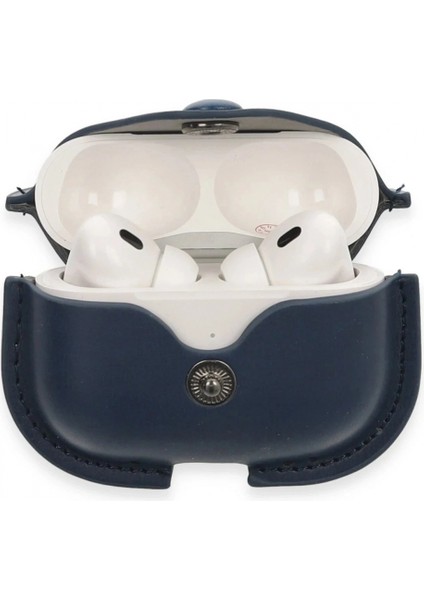 Airpods Pro 2 (2.nesil) Çanta Deri Kılıf - Lacivert modelleri