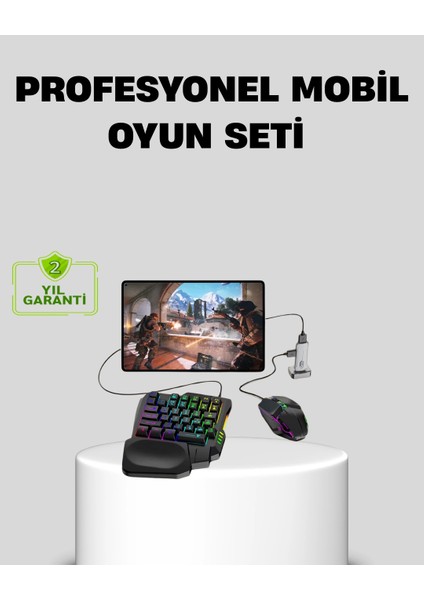 Bfs 5’i 1 Arada Mobil Oyun Seti Bluetooth 5.3 Klavye Mouse Dönüştürücü Gaming Kit