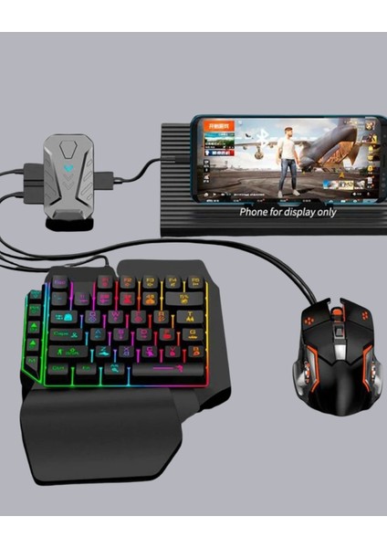 Bfs 5in1 Mobil Oyun Kiti Bluetooth 5.3 Mini Rgb Klavye Mouse Dönüştürücü Seti modelleri