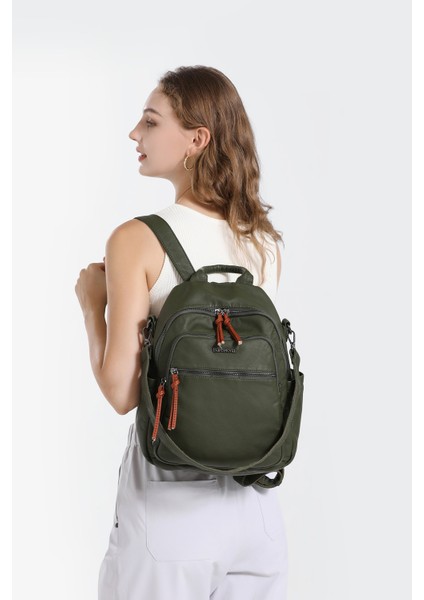 Barcelona Orta Boy Çok Cepli Omuz Askılı Spor ve Günlük Kadın Sırt Çantası Siyah indirimleri