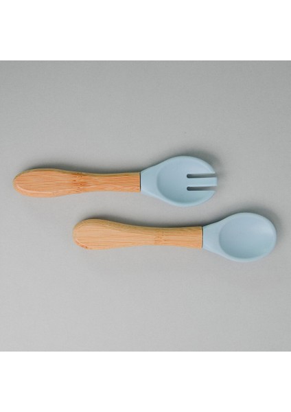 Mama Kaşığı + Çatal Mineral Blue (4 Adet) fiyatları