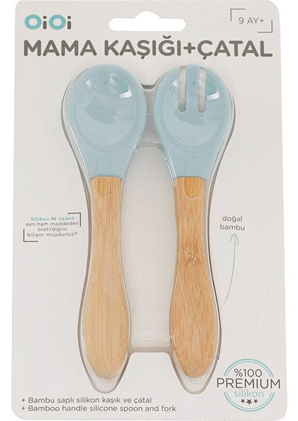 Mama Kaşığı + Çatal Mineral Blue (4 Adet) modelleri
