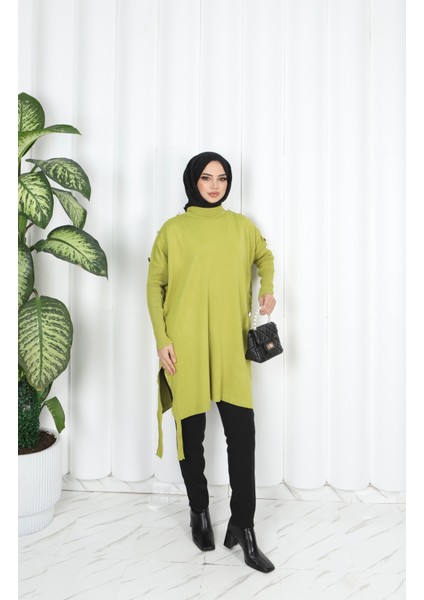 Düğme Detaylı Merserize Tunik fiyatları