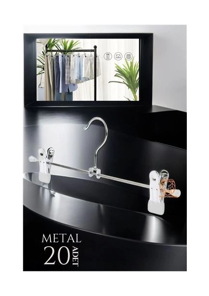 Metal Etek Pantolon Askısı - Mandallı Etek Askısı Pantolon Askısı 20 Adet