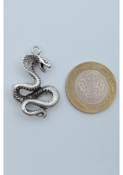 Kobra Yılan Gümüş Kaplama Kolye Ucu modelleri