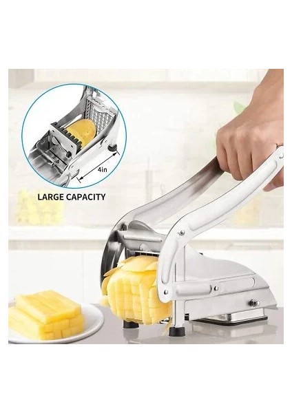 Çelik Patates Dilimleyici - Çok Fonksiyonlu Patates Dilimleyici, Sebze Doğrayıcı &amp;amp; Rend fırsatları