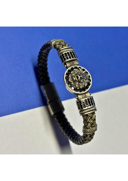 El Işçiliği ile Üretilmiş Hakiki Deri Erkek Bileklik