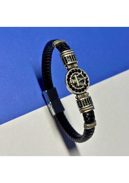 El Işçiliği ile Üretilmiş Hakiki Deri Erkek Bileklik