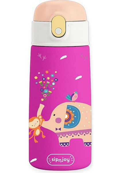 - Sipsquad Çocuk Su Termosu | 480 ml - Jolly Elephant (3 Adet)