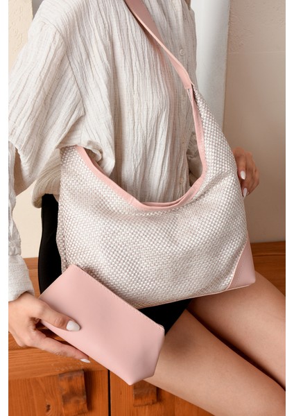 Dore Hasır Örgülü Deri Sap Detaylı ve Yavrulu Kadın Omuz Çantası fiyatları