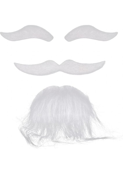 Beyaz Renk Kendinden Yapışkanlı Takma Sakal Bıyık ve Kaş Seti fırsatları