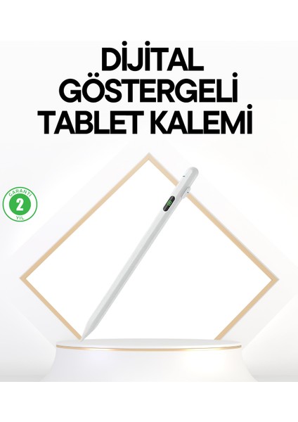 iPad Uyumlu 1.5mm Pom Uçlu Dokunmatik Kalem Uzun Kullanım Süreli Stylus