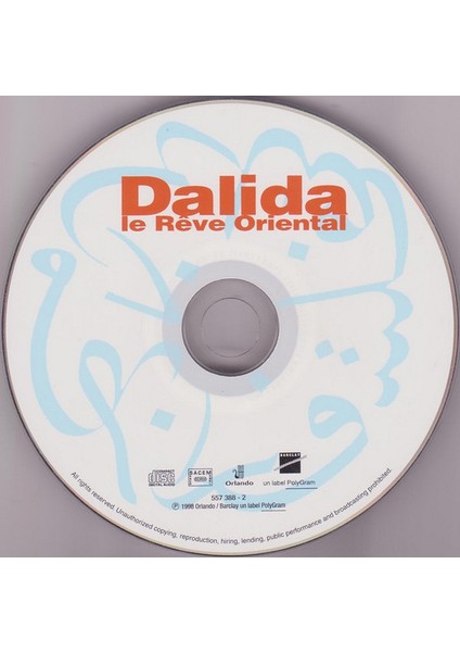 Dikkat CD Dalida – Le Rêve Oriental CD modelleri