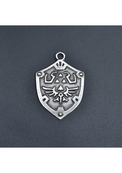 The Legend Of Zelda Kalkan Gümüş Kaplama Kolye Ucu