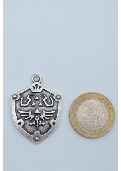 The Legend Of Zelda Kalkan Gümüş Kaplama Kolye Ucu modelleri