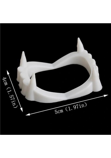 Beyaz Renk Çift Damak Takma Vampir Dişi fiyatları