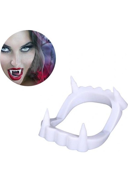 Beyaz Renk Çift Damak Takma Vampir Dişi modelleri