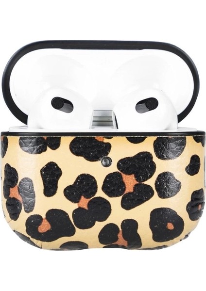 Apple Airpods 3.nesil Uyumlu Deri Kılıf Juni Leo-Ne Leopar fırsatları