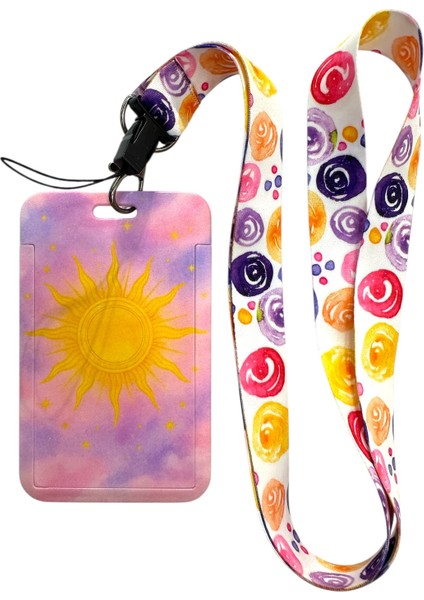 Yaka Kartı Ipli Kartlık Koruyucu Askılı Kart Tutucu Kartlık Tarot Güneşi