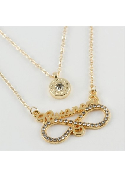 Ieg Bitanem Yazılı Sonsuzluk Figürlü Yeni Sezon Ikili Kolye