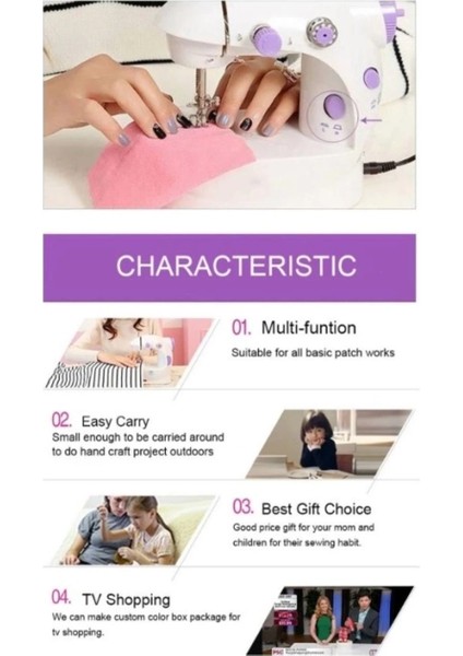 Dikiş Makinesi Sew Whiz Elektrikli Veya Pille Çalışabilen Çift Kademeli Işıklı Mini