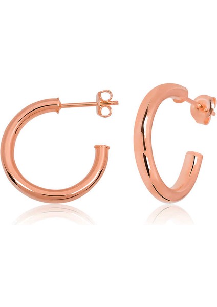 925 Ayar Gümüş Çivili Halka Kadın Küpe T6505 (972972)