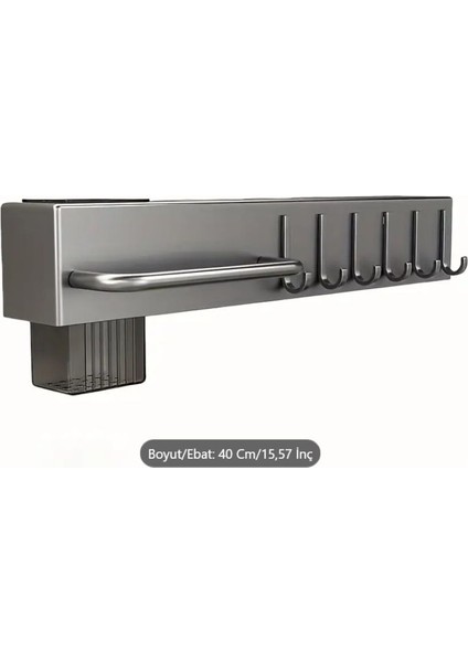 40 cm Mutfak Rafı Askılık Duvara Monte Kendinden Yapışkanlı Düzenleyici Delmeden Montaj