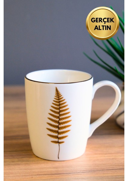 Porselen Natura Fern Kulplu Mug Kupa 9cm 220ML 4 Lü fiyatları