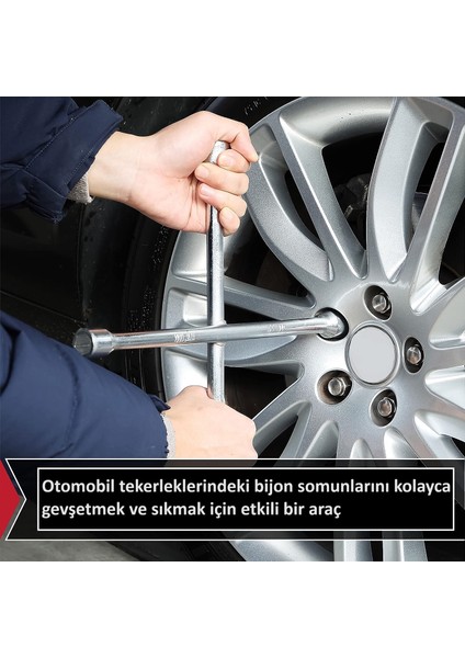 Hyundai Accent 2018-2019-2020-2021-2022-2023-2024-2025 Araba Kaldırma Krikosu 1.5ton, Makas Cırcır Otomatik Kırmızı/siyah ve 4 Uclu Bijon Anahtarı 17 19 21 22MM