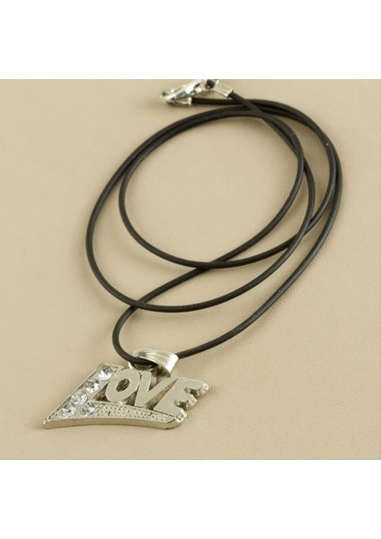 Love Yazılı Metal Vinlex Deri Kolye fiyatları